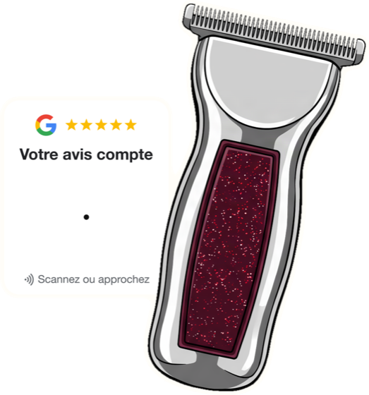 Plaque en forme de tondeuse de barbier