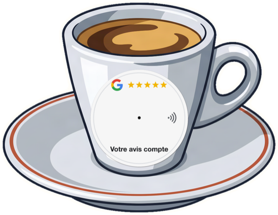 Plaque en forme de tasse de café