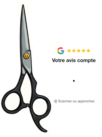 Plaque en forme de ciseaux de coiffeur